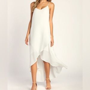 NWT Lulu’s Sweet Surprise White High Low Maxi Dress Size XL